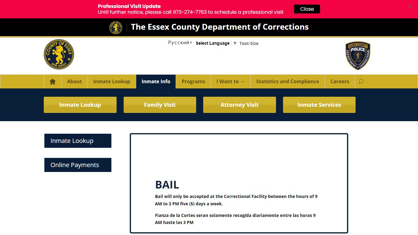Inmate Info | Department of Correction